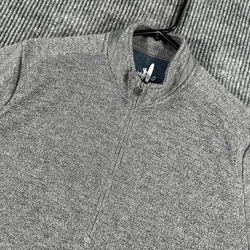 Johnnie-O Sweater Mens Medium Gray Quarter Zip Mock Neck Knit Pullover Polyester